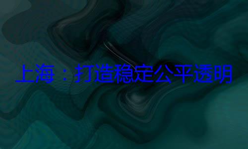 明的营商环稳定公平透境上海打造